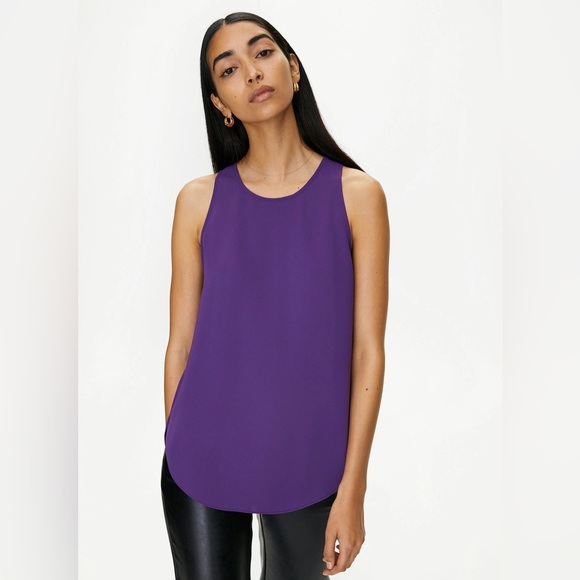 Aritzia Wilfred Purple Patterned Sevres Blouse Medium - Picture 1 of 6